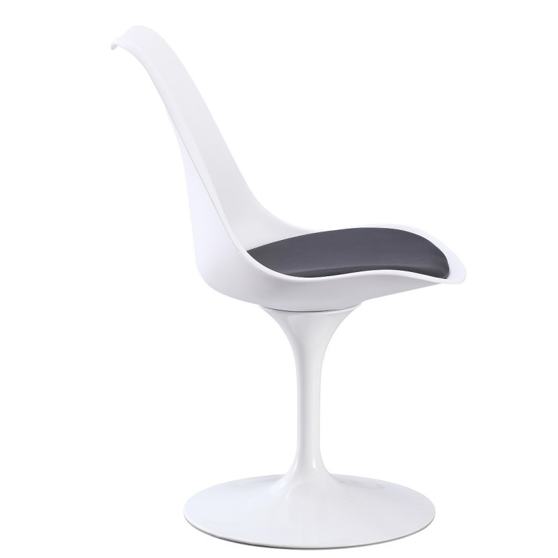 Silla TUL MT, metal, polipropileno blanco, cojín negro-0