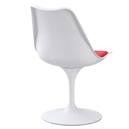 Silla TUL MT, metal, polipropileno blanco, cojín rojo-1