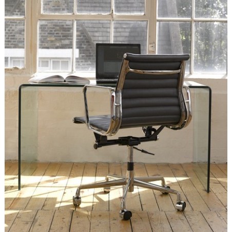 Mesa APOLO (SU), cristal curvado transparente, 125 x 70 cms-0