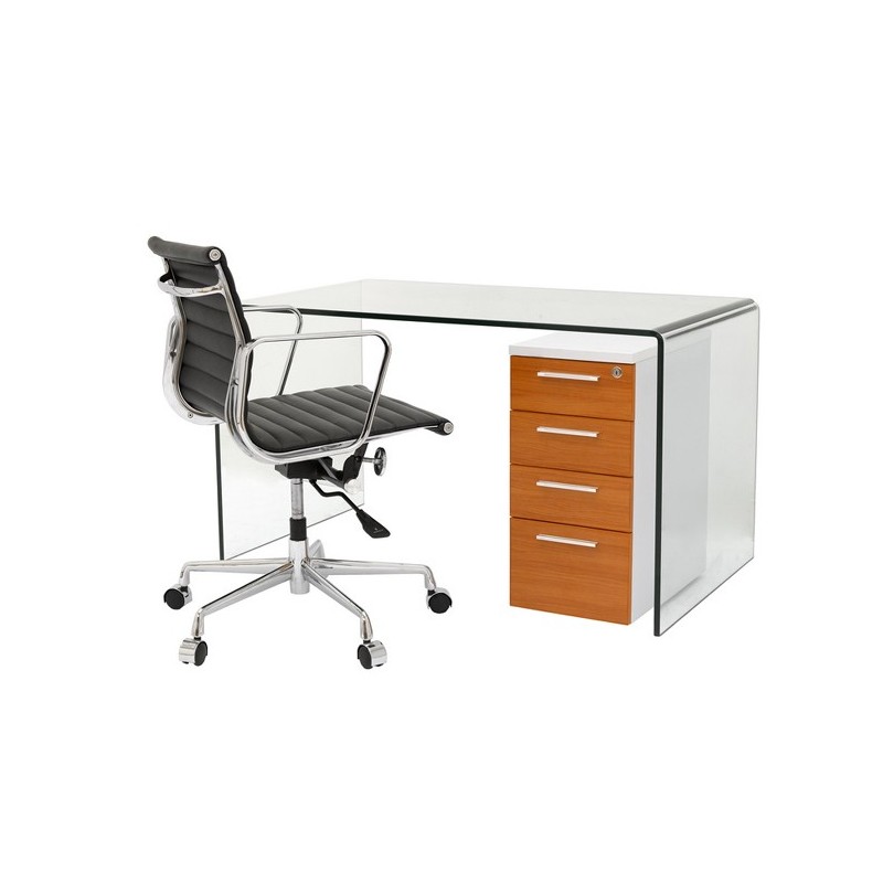 Mesa APOLO (SU), cristal curvado transparente, 125 x 70 cms-1