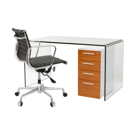 Mesa APOLO (SU), cristal curvado transparente, 125 x 70 cms-1