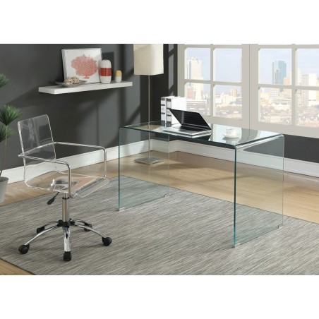 Mesa APOLO (SU), cristal curvado transparente, 125 x 70 cms-2