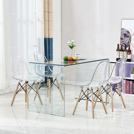 Mesa APOLO (SU), cristal curvado transparente, 125 x 70 cms-3