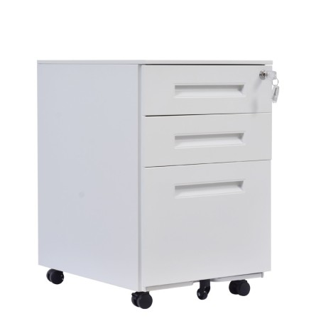 Cajonera metálica OLIMPO 2C1A, ruedas, 3 cajones, gris ral 7035.