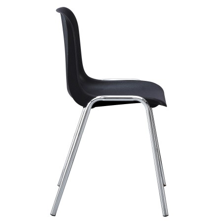 Silla CARCASA, apilable, cromada, polipropileno negro-0