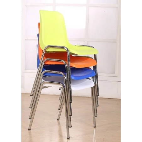 Silla CARCASA, apilable, cromada, polipropileno negro-3
