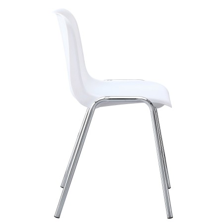 Silla CARCASA, apilable, cromada, polipropileno blanco-0