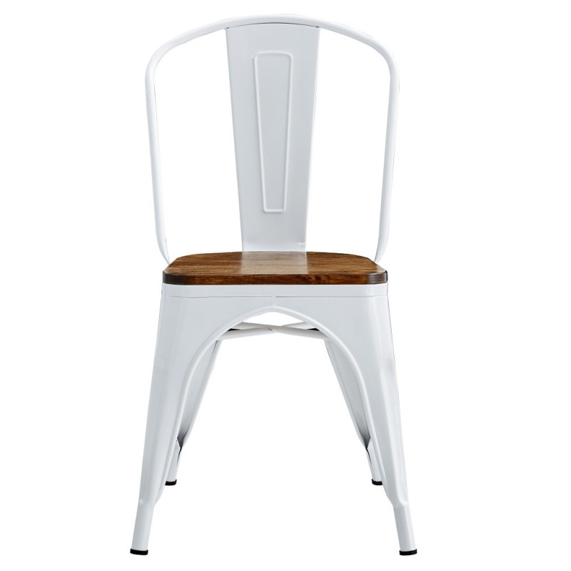 Silla TOL EK WOOD, acero, blanca, asiento madera-1