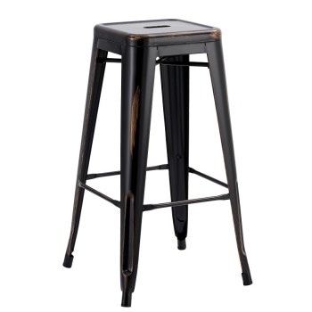 Taburete TOL EK VINTAGE, acero, negro