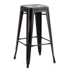 Taburete TOL EK VINTAGE, acero, negro