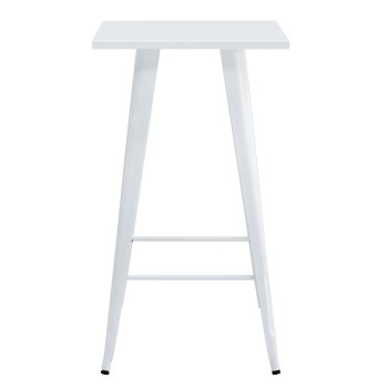 Mesa alta TOL EK LIMITED, acero, blanca, 60 x 60 cms 2