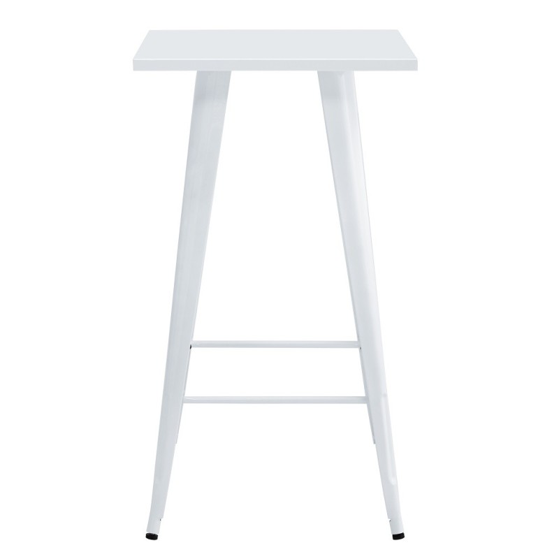 Mesa alta TOL EK LIMITED, acero, blanca, 60 x 60 cms-0