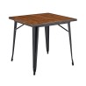 Mesa TOL EK WOOD, acero, madera, negra, 80x80 cms