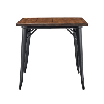 Mesa TOL EK WOOD, acero, madera, negra, 80x80 cms 2