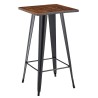Mesa alta TOL EK WOOD, acero, madera, negra, 60 x 60 cms