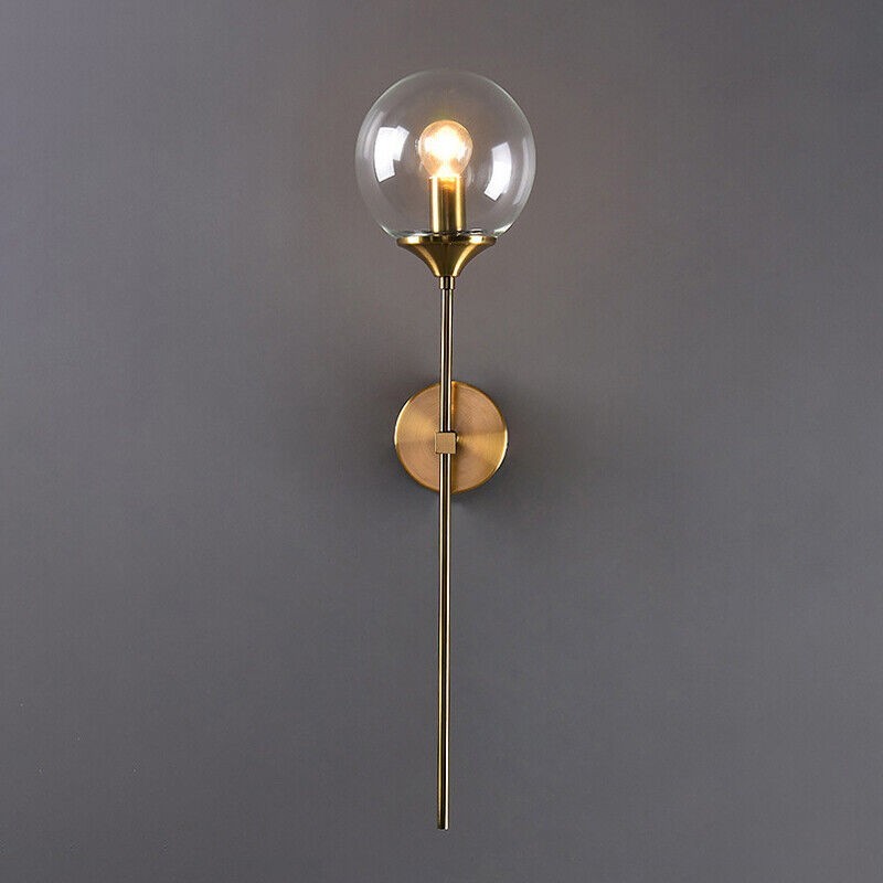 Aplique VARNA, metal dorado, tulipa transparente-1