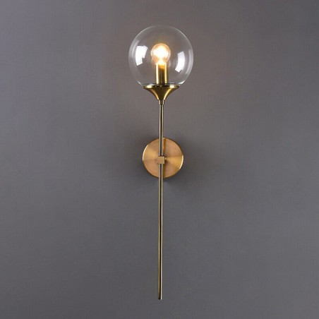 Aplique VARNA, metal dorado, tulipa transparente-1