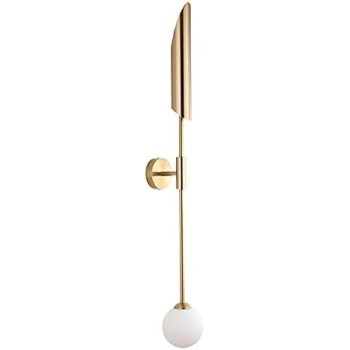 Aplique MATSA, metal cobrizo, tulipa blanca