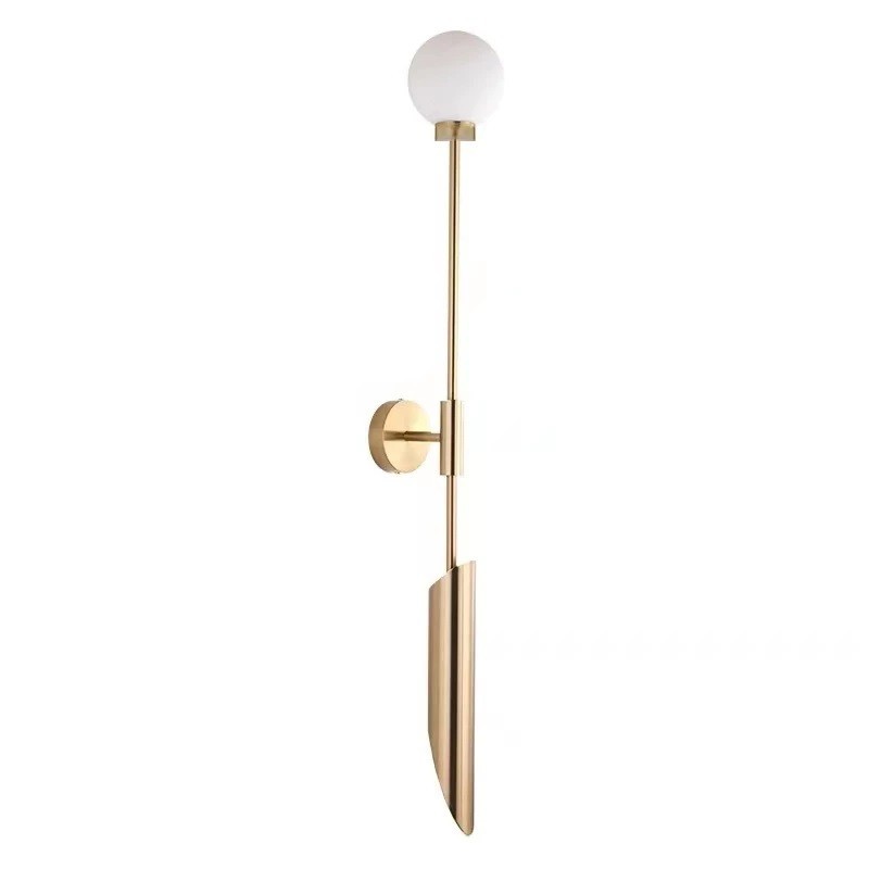 Aplique MATSA, metal cobrizo, tulipa blanca-0