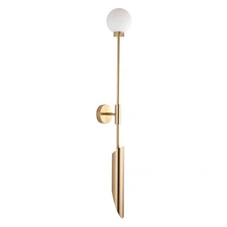Aplique MATSA, metal cobrizo, tulipa blanca-0