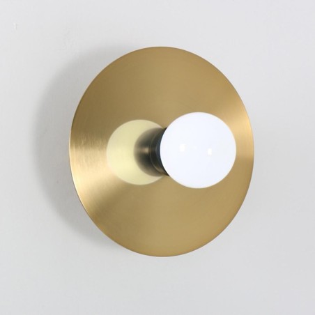Aplique GRUND, metal dorado y negro, tulipa blanca-0