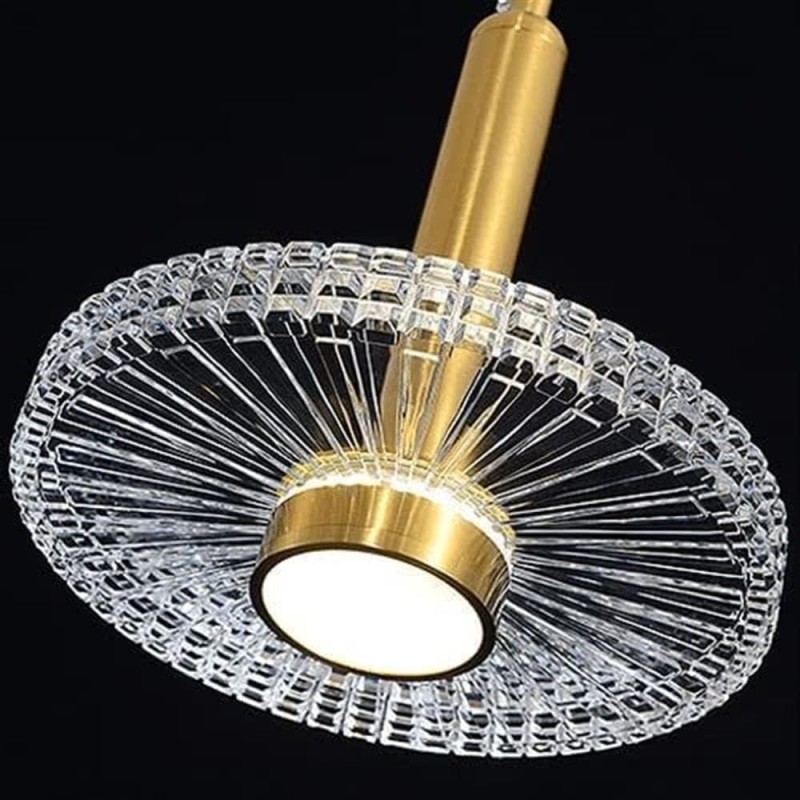 Lámpara LIPS, colgante, metal dorada, acrílico, led-0