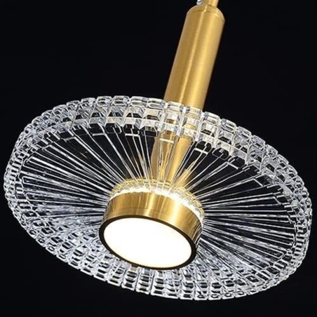 Lámpara LIPS, colgante, metal dorada, acrílico, led-0