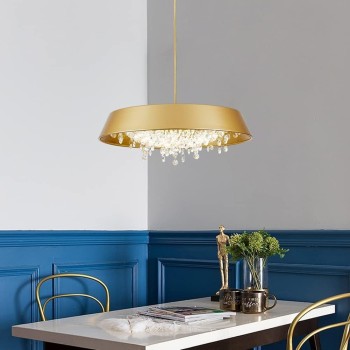 Lámpara JENA DO, colgante, metal, dorada, cristal, led 2