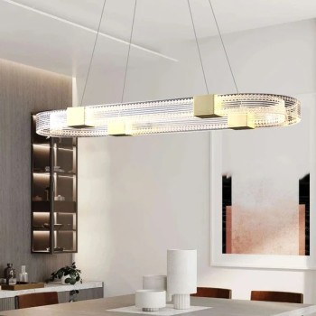 Lámpara TISSA, colgante, metal, dorada, acrílica, led 2