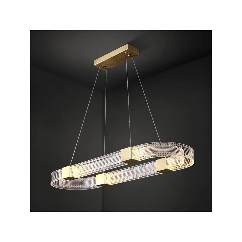 Lámpara TISSA, colgante, metal, dorada, acrílica, led-1