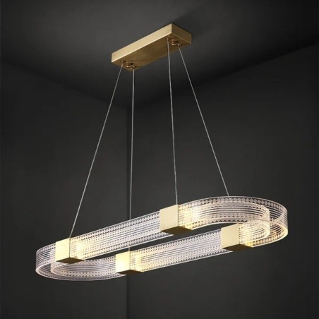 Lámpara TISSA, colgante, metal, dorada, acrílica, led-1