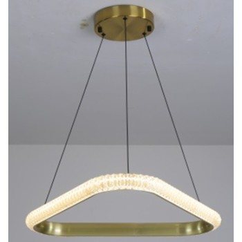 Lámpara BERKA TR60, colgante, aluminio, dorada, acrílico, led