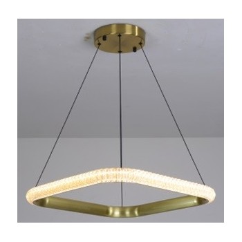 Lámpara BERKA CU60, colgante, aluminio, dorada, acrílico, led