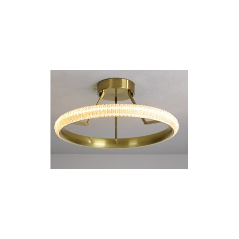Lámpara BERKA TRE60, de techo, aluminio, dorada, acrílico, led
