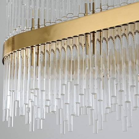 Lámpara WEIRA, colgante, metal dorada, cristal, led-1