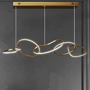 Lámpara WOLFIS, colgante, metal dorada, led 2