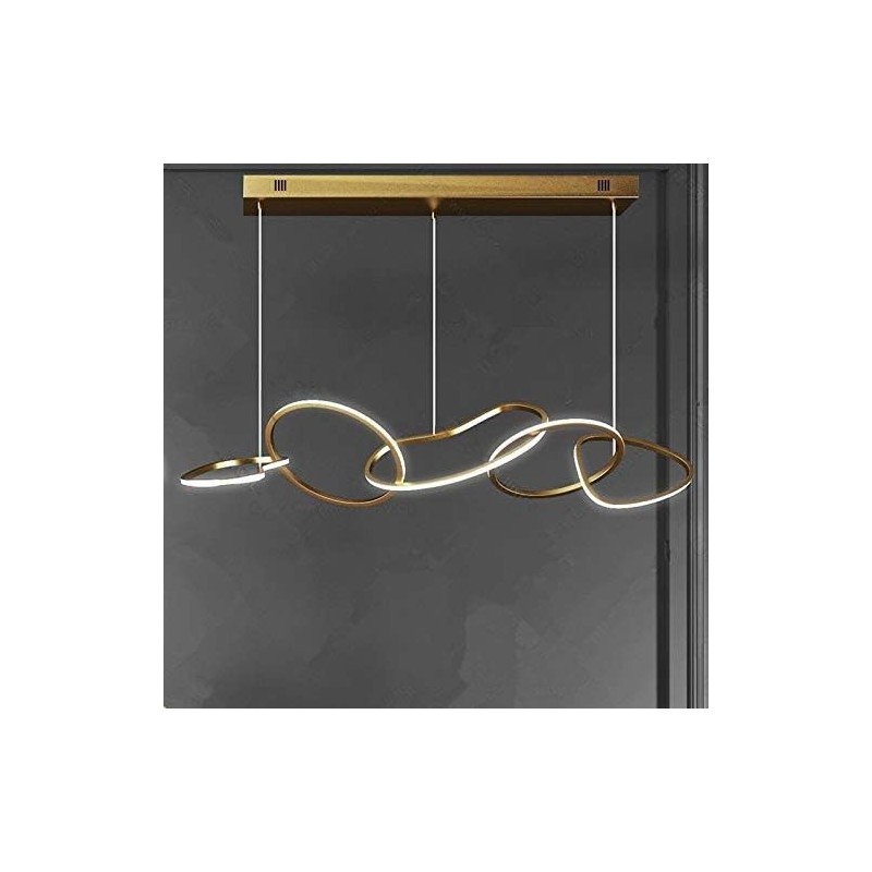 Lámpara WOLFIS, colgante, metal dorada, led-0