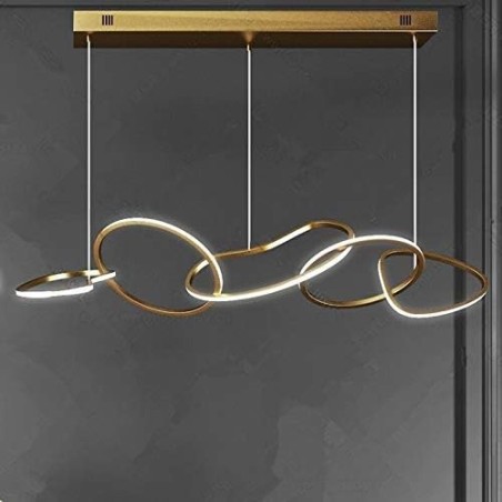 Lámpara WOLFIS, colgante, metal dorada, led-0
