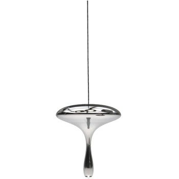 Lámpara HERDA H365, colgante, metal, cristal plateado