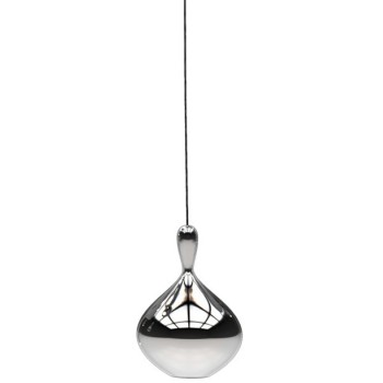 Lámpara HERDA H355, colgante, metal, cristal plateado