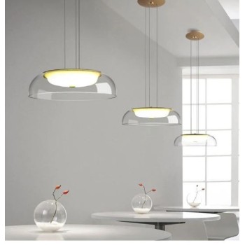 Lámpara WITTEN H80, colgante, metal, cristal, led 2