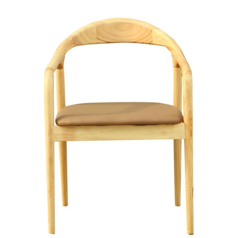 Sillón BALCANES, madera de haya, natural, similpiel marrón-0