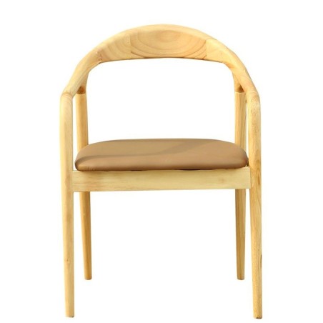 Sillón BALCANES, madera de haya, natural, similpiel marrón-0
