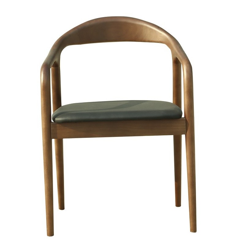 Sillón BALCANES, madera de haya, nogal, similpiel negro-0