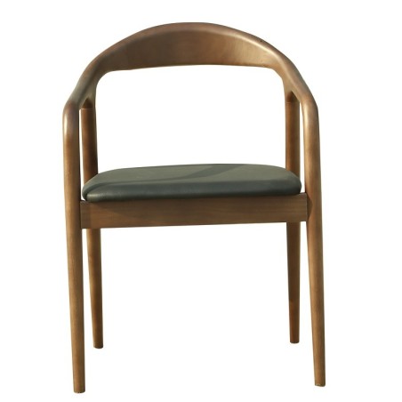 Sillón BALCANES, madera de haya, nogal, similpiel negro-0