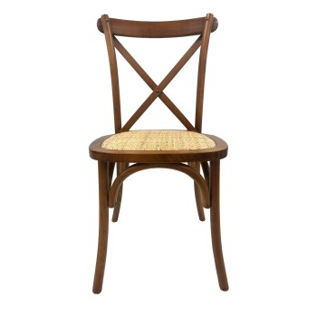 Silla CROSS SX, madera de haya, nogal, asiento de ratán 2