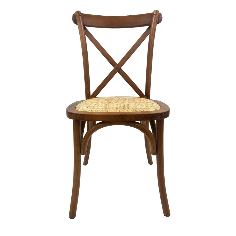 Silla CROSS SX, madera de haya, nogal, asiento de ratán-0