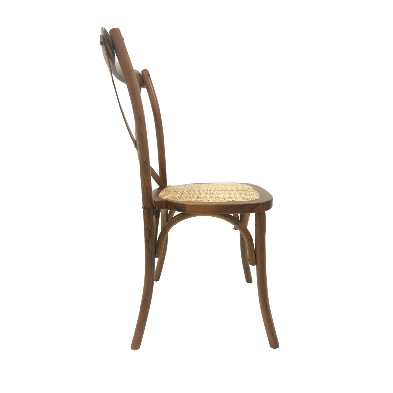 Silla CROSS SX, madera de haya, nogal, asiento de ratán-2