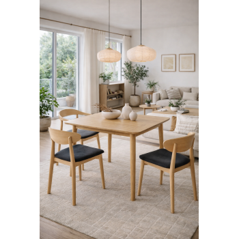 Mesa TRANSILVANIA, madera natural, 75 x 75 cms 2