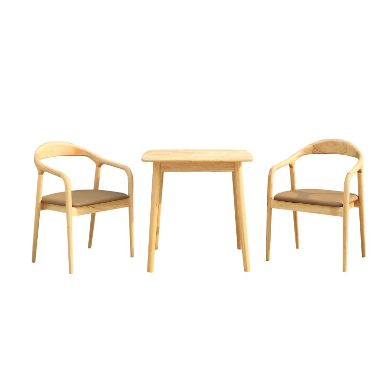 Mesa TRANSILVANIA, madera natural, 75 x 75 cms-3